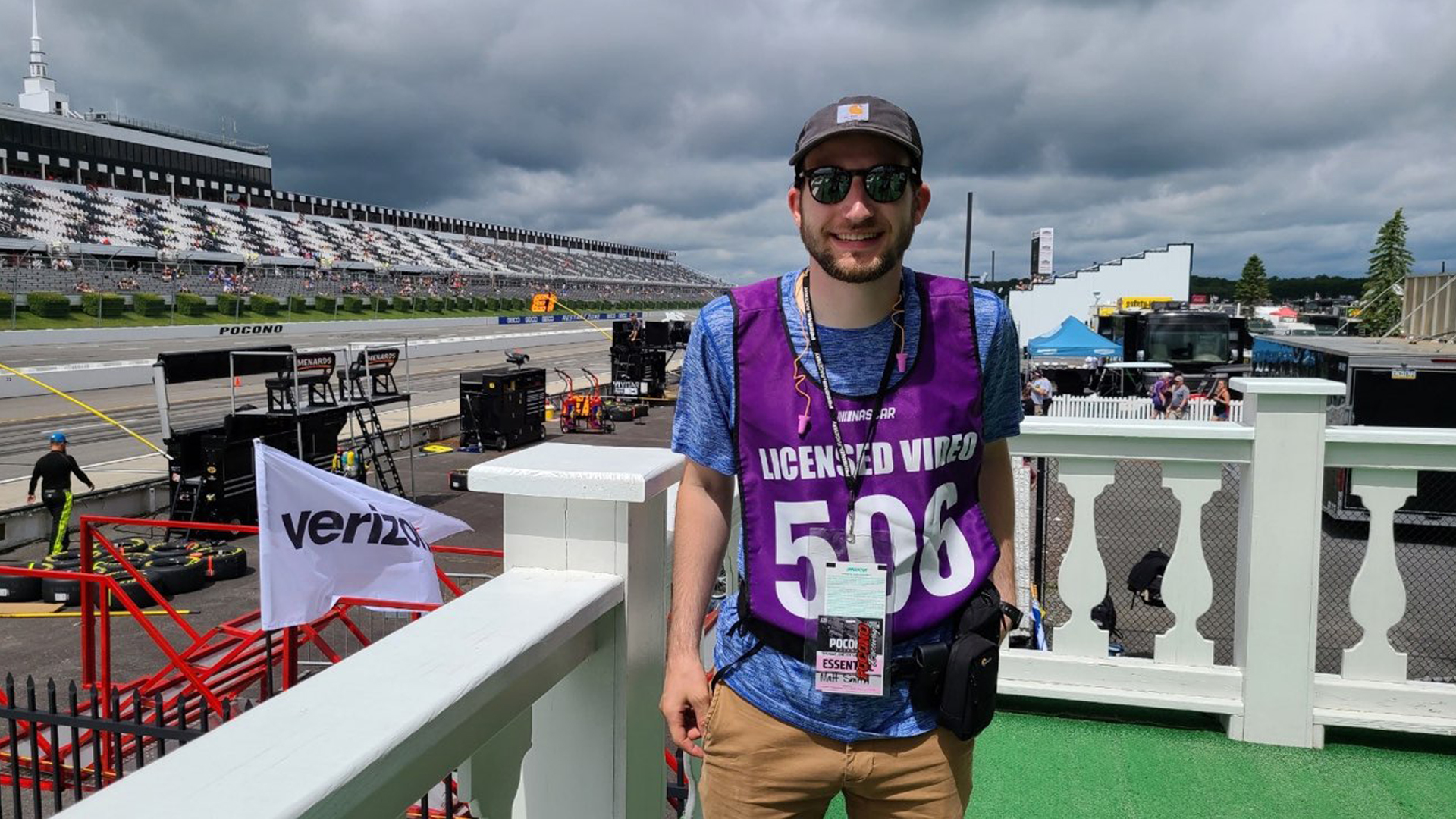 Matt Smith on location at the Pocono Speedway