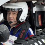 Chris Barrett ready for a lap in the PRW stock car